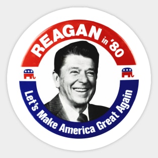 Ronald Reagan 1980 Presidential Campaign Button Design Sticker